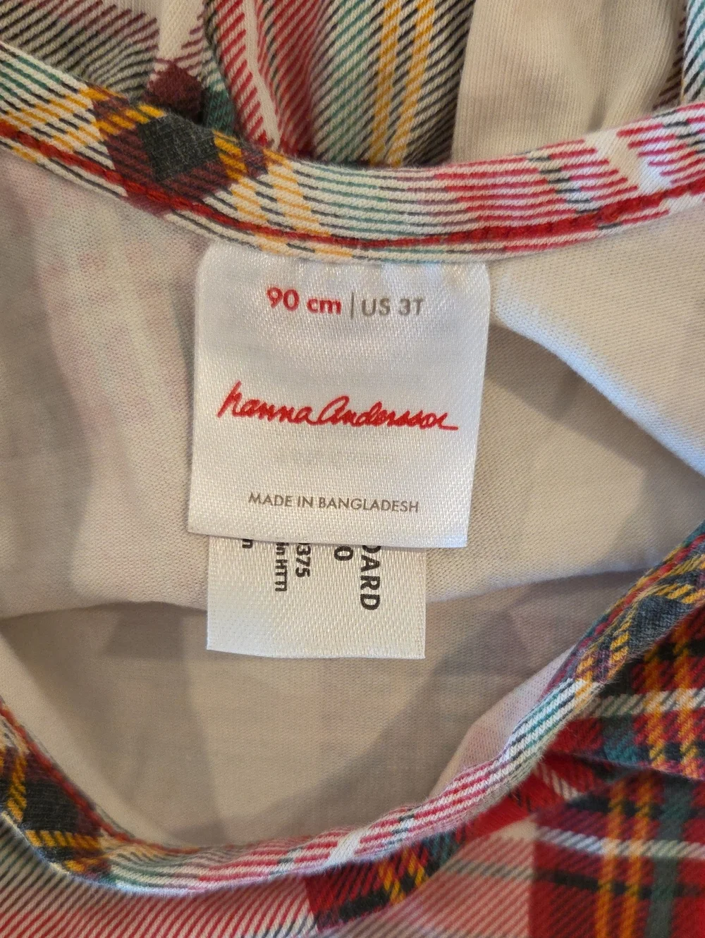 Hanna Andersson Red Plaid Long-Sleeve Twirl Dress 3T